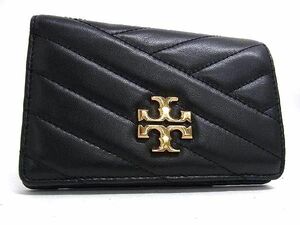 1円 ■新品■未使用■ TORY BURCH トリーバーチ レザー 二つ折り 財布 ウォレット 小銭入れ　札入れ レディース ブラック系 BL0527