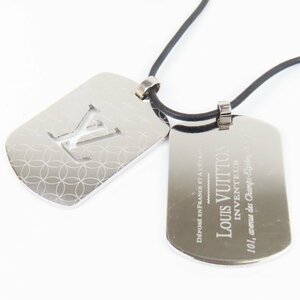 40375★1円スタート★LOUIS VUITTON ルイヴィトン 美品 パンダンティフ シャンゼリゼGM ドッグタグ プレート アクセサリー ネックレス