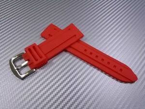 22mm レッド シリコン ラバー 腕時計 ベルト ダイバー ミリタリーに