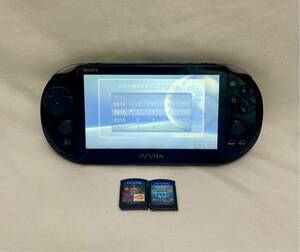 1円〜② SONY PlayStationVITA PCH-2000 本体 ブラック　ソフト2本 SDカード8GB まとめ売り 通電確認済み