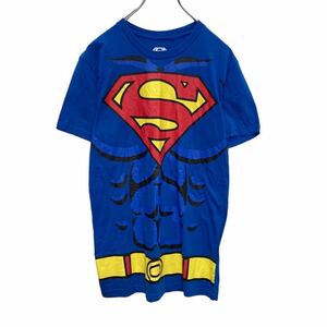Superman 半袖 プリント Tシャツ S ブルー スーパーマン キャラクター 古着卸 アメリカ仕入 a505-6135