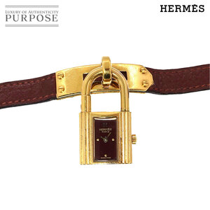 エルメス HERMES ケリーウォッチ ヴィンテージ レディース 腕時計 ワインレッド クォーツ ウォッチ カデナ Kelly Watch 90234261