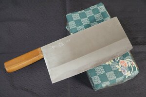 [QS][D4300680] 東京杉本 SUGIMOTO 中華包丁 全長約:335mm 刃長約:225mm 重量約:470g