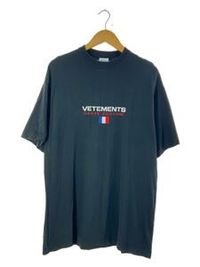 VETEMENTS◆Tシャツ/XS/コットン/BLK/無地/MSS18TR38