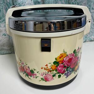 電子ジャー レトロ 花柄 アサヒケィ電子ジャー　ハイザー中古品　美品　Ｉ－８