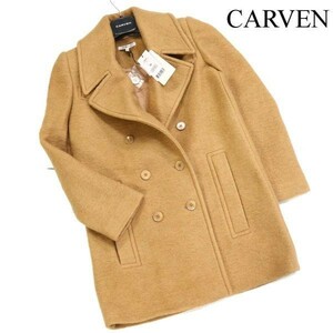 【新品 未使用】 CARVEN カルヴェン 秋冬 ジャージー ウール Pコート Sz.38　レディース ルーマニア製 定価11万★　D2T02283_A#N