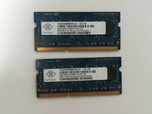 ★中古品NANYAメモリ1R×8 PC3-10600S-9-10-B2★2G×2枚 計4GB