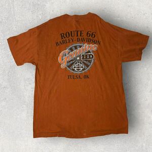 Harley-Davidson ハーレーダビッドソン メキシコ製 2014 Tシャツ ROUTE 66 オレンジ 半袖 XL相当 古着 卸