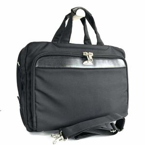 ■美品■Samsonite サムソナイト　2WAY ビジネスバッグ　ブリーフケース　ナイロン×レザー　ブラック　シルバー金具