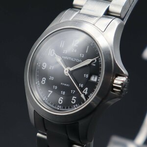 HAMILTON KHAKI ハミルトン カーキ クォーツ H642110 24時表示 黒文字盤 アラビア全数字 純正ブレス レディース腕時計