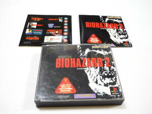 [管00]【送料無料】ゲームソフト PS1 バイオハザード2 BIOHAZARD SLPS-01222 ステッカー付き プレステ PlayStation 神谷英樹