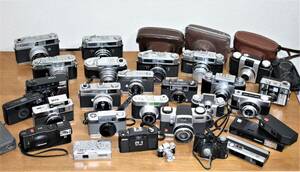 レンジファインダー、コンパクトカメラ、トイカメラなど まとめて28台セット mamiya/konica/minolta/Nikon/Kodak/RICOH/Olympus