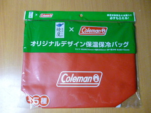 赤　　非売品　　未使用　　保冷バッグ　　綾鷹　Coleman オリジナルデザイン　保温保冷バッグ　 コールマン