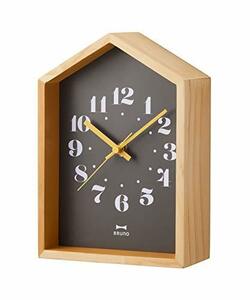 BRUNO 時計 壁掛け 置時計 おしゃれ 連続秒針 新築祝い プレゼント 人気 ブラック ブルーノ ウッドハウスクロック 父の日 プレゼント