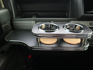 N-VAN(18/7～）　フロントテーブル&サイドテーブル運転席側セット レザーブラック　BKｘフルメッキ