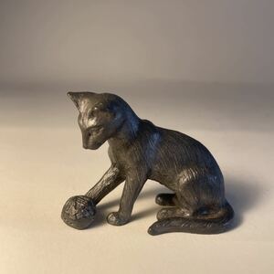 猫 置物 錫製 ネコhandcrafted pewter made in usa cat