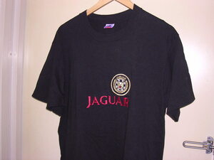 90s USA製 ジャガー JAGUAR 刺繍ロゴ Tシャツ L 黒 vintage old 企業物