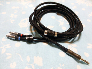 SENNHEISER HD800 HD820 Cascade 用ケーブル PCOCC 16芯 ブレイド編み 長め 200cm 4.4mm5極 銀メッキ CINQBES 純銅 Campfire 黒布スリーブ