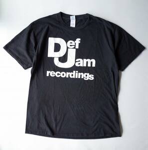 DEF JAM デフジャム　プリント Tシャツ　GILDAN premium cotton　ブラック 黒白 XL　(DEF JAM所属 ⇒ Jay-Z DMX NAS Method Man)