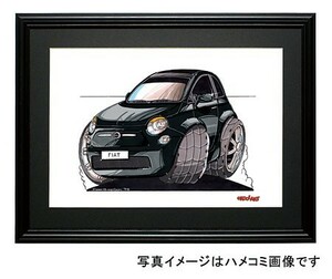 イラスト フィアット500（新型・黒）