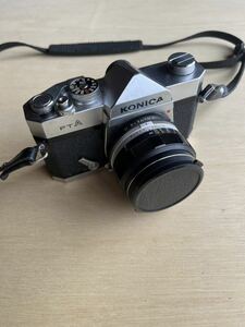 KONICA ＦＴＡ　フィルムカメラ 一眼レフ 専用革ケース付き　不動品　ジャンク　インテリア小物