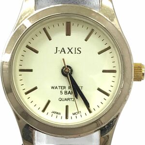 J-AXIS ジェイ アクシス 腕時計 NAL55 クオーツ アナログ ラウンド イエロー ブラウン コレクション おしゃれ 電池交換済み 動作確認済み