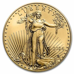 [保証書・カプセル付き] 2024年 (新品) アメリカ 「イーグル・ウオーキング リバティ」純金 1/2オンス 金貨