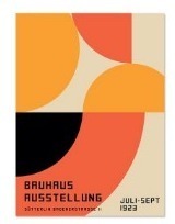 【送料無料】バウハウス Bauhaus ミッドセンチュリー レトロ モダン 抽象芸術 キャンバスアートポスター 50×70cm イラスト 海外製 枠なし