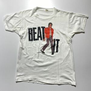 【XL】1980s Vintage MICHAEL JACKSON Beat It Print Tee 1980年代 ヴィンテージ マイケルジャクソン ビートイット Tシャツ USA製 G1853