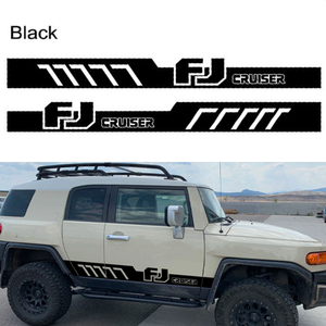 FJ クルーザー ステッカー 2枚 ブラック FJ CRUISER ロゴ サイドステッカー 北米 トヨタ シート デカール ストライプ オフロード SUV 4駆