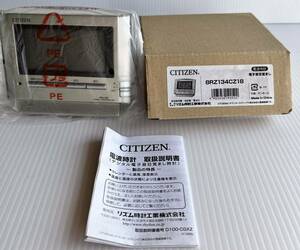 ★未使用★CITIZEN 目覚まし時計 電波時計 電子音 シチズン 8RZ134CZ18 カレンダー 温度湿度 表示 記念品 能登川