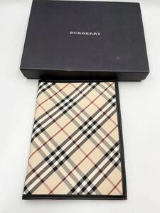 バーバリー　ノートカバー　ダークブラウン×チェック　未使用品　メンズ　レディース　ブックカバー　BURBERRY