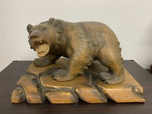 北海道 木彫りの熊 木彫 民芸品 熊 クマ 置物 福良作