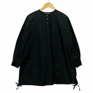 mizuiro ind ミズイロインド バンドカラー ドローストリングヘムチュニック シャツ ブラック サイズ不明 正規品 / B5140