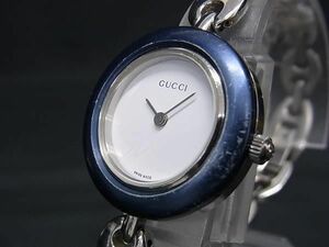 1円 ■稼働品■美品■ GUCCI グッチ 11/12.2 チェンジベゼル SS クオーツ 腕時計 ウォッチ レディース シルバー系 CD1721