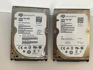 Seagate HDD 500GB ST500LT012 2個セット / 7mm 2.5インチ 正常判定品