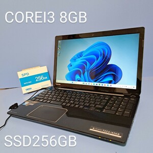 ★高速Corei3★メモリ8GB/新品SSD256GB/dynabook/T554/45KB/Windows11HOME/ブルーレイ/Office2019H&B/東芝/TOSHIBA/BLT/やや訳あり