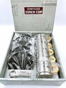デミタス スタックカップ ステンレスカップ ソーサー スプーン 5客セット /未使用 アウトドアにも （HA024）