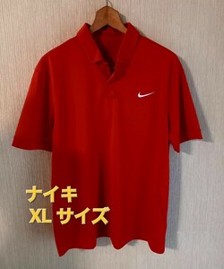 ナイキゴルフ　赤のポロシャツ　 XLサイズ