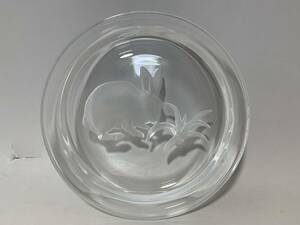 マッツジョナサン 兎 皿 クリスタルガラス
