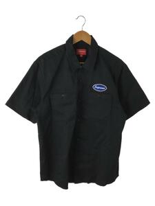 Supreme◆20AW/Studded Patch S/S Work Shirt/半袖シャツ/M/コットン/BLK/無地