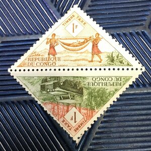 【未使用品/CH】外国切手 republic du congo コンゴ 中央アフリカ TIMBRE TAXE 切手 1Fｘ2枚 コレクション 記念 RS0514/0000