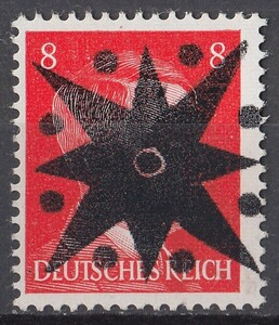 ドイツ第三帝国占領地 普通ヒトラー(Perleberg)加刷切手 8pf