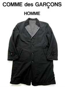 超稀少 97AW COMME des GARCONS HOMME コムデギャルソンオム 日本製 最高級ウールギャバパイルライニングチェスターコート M 美品 90S 縮絨