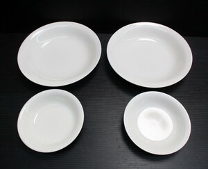 ★ 85175 Noritake ノリタケ プレート皿 4枚 2サイズ Grand Ceram Φ23.3ｘH4 / Φ15.2ｘH3cm ホワイト 食洗器・オーブン・デンシレンジ可