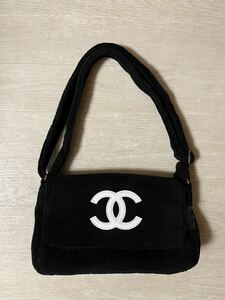 1000円～！未使用品 シャネル CHANEL ココマーク プレシジョン パイル地 ショルダーバッグ ノベルティ ブラック 