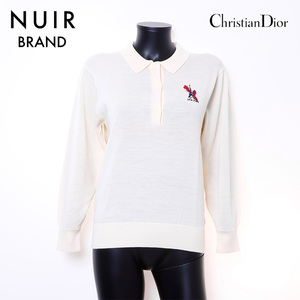 クリスチャンディオール Christian Dior ポロシャツ Size:M ロゴ アイボリー