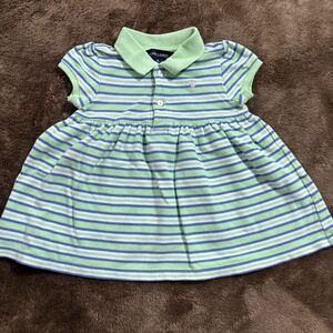 子供服キッズ☆ポロラルフローレンPOLO RALPH LAUREN☆ワンピース 半袖 80サイズ☆ベビー　緑　ボーダー☆送料200円