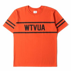 美品 WTAPS ダブルタップス Tシャツ サイズ:L WTVUAロゴ クルーネック 半袖 Tシャツ S/S TEE 18AW オレンジ トップス カットソー ブランド