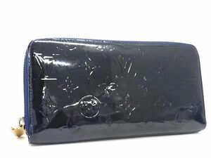 1円 ■美品■ LOUIS VUITTON ヴィトン M90047 モノグラムヴェルニ ジッピーウォレット ラウンドファスナー 長財布 グランブルー FA5026